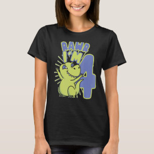 4 Year Old Dino For 4th Birthday  Rex Dinosaur T-Shirt