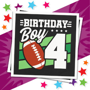 4 Year Old Football Party Theme 4th Birthday Boy Napkin