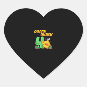 4 Year Old Gifts Boys Girls Teens Dabbing Duck 4th Heart Sticker