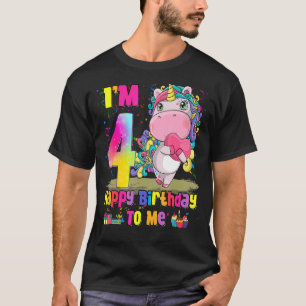 4 Year Old Girl Princess Little Unicorn 4th Birth T-Shirt