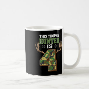 4 Year Old Hunting 4th Birthday Party Deer Hunter Coffee Mug