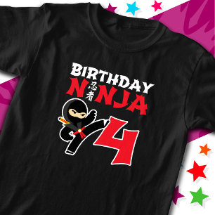 4 Year Old Karate Ninja Party Kids 4th Birthday T-Shirt