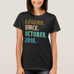 4 Year Old Legend Since October 2018 4th Birthday T-Shirt