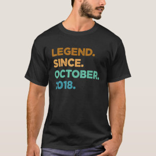 4 Year Old Legend Since October 2018 4th Birthday T-Shirt