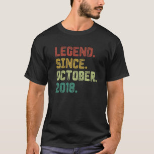 4 Year Old  Legend Since October 2018 4th Birthday T-Shirt
