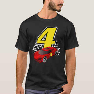 4 Year Old Racecar Sportscar Birthday Boys Girls G T-Shirt