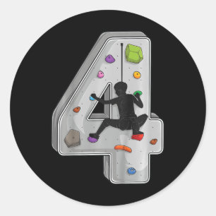 4 Year Old Rock Climbing 4th Birthday Adventures C Classic Round Sticker