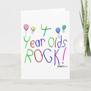 4 Year Olds Rock! Greeting Card