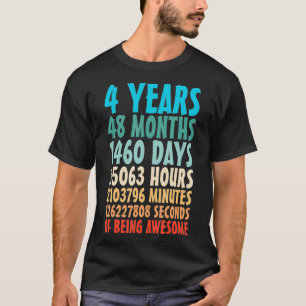 4 Years Of Being Awesome 48 Months 4th Birthday T-Shirt