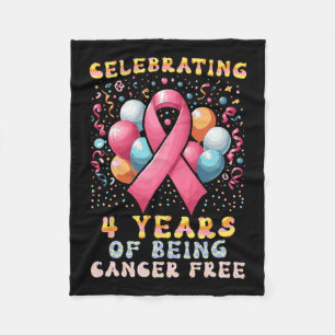 4 Years Of Being Cancer Free Breast Cancer  Fleece Blanket