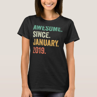 4 Years Old  4th Birthday Boy Awesome Since Januar T-Shirt