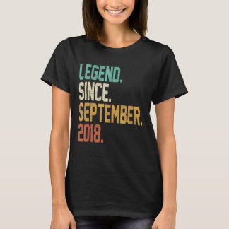 4 Years Old  4th Birthday Legend Since September 2 T-Shirt