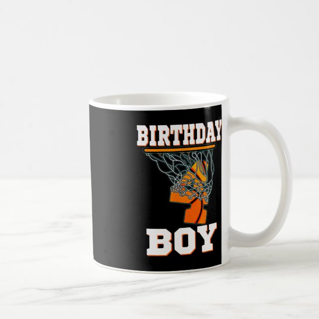 4 Years Old Basketball Boy 4th Birthday Party Cele Coffee Mug (Right)