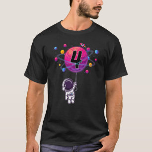 4 Years Old Birthday Boy Astronaut 4th Birthday T-Shirt
