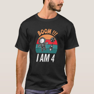 4 Years Old Birthday Boy Astronaut Space 4th Birth T-Shirt