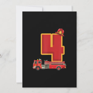 4 Years Old Birthday Boy Gifts Firefighter Holiday Card