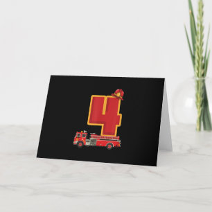 4 Years Old Birthday Boy Gifts Firefighter Holiday Card