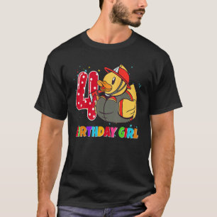 4 Years Old Birthday Cute Rubber Ducky Fireman Fir T-Shirt