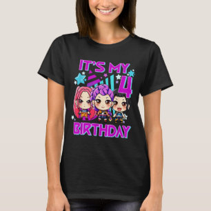 4 years old birthday k pop kids 4th birthday girls T-Shirt