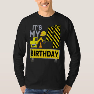 4 Years Old Boy It's My 4th Birthday Construction T-Shirt