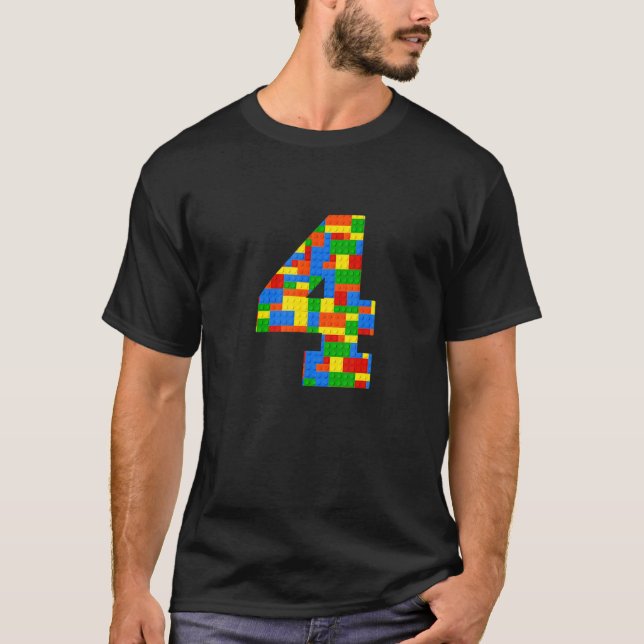 4 Years Old Brick Builder   Blocks Master Builder T-Shirt (Front)