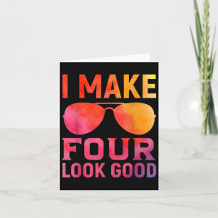 4 Years Old Kids Birthday Quote Graphics Funny 4th Card