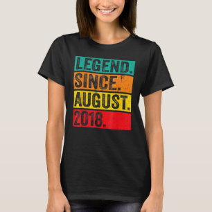 4 Years Old Legend Since August 2018 4th Birthday T-Shirt