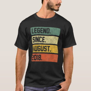 4 Years Old Legend Since August 2018 4th Birthday T-Shirt