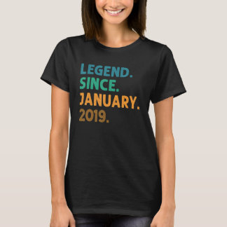 4 Years Old Legend Since January 2019 4th Birthday T-Shirt