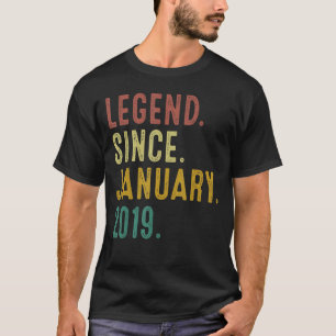 4 Years Old Legend Since January 2019 4th Birthday T-Shirt