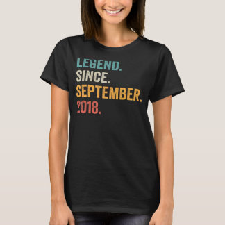 4 Years Old  Legend Since September 2018 4th Birth T-Shirt