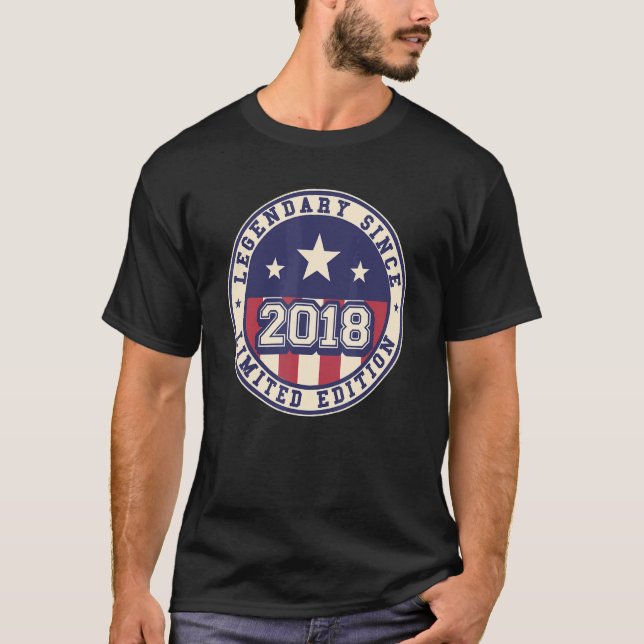 4 Years Old Legendary Since 2018 4th Birthday T-Shirt (Front)