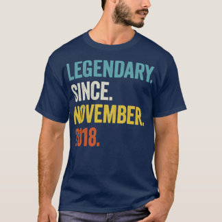 4 Years Old Legendary Since November 2018 4th Birt T-Shirt