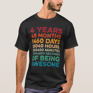 4 Years Old Retro Vintage 4Th Birthday Of Being Aw T-Shirt