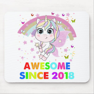 4 Years Old Unicorn Cutie 4th Birthday Unicorn Gif Mouse Pad