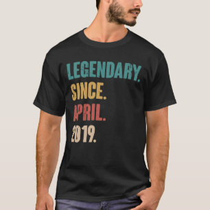 4 Years Old Vintage 2019 Birthday April 4th Decora T-Shirt