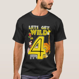 4 Years Old Zoo Animals Safari 4th Birthday Boys G T-Shirt