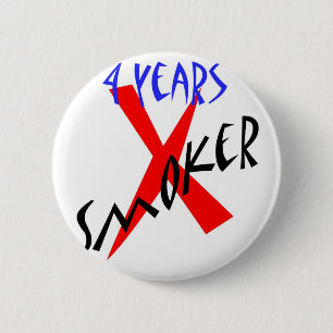 4 Years Red X-smoker 6 Cm Round Badge