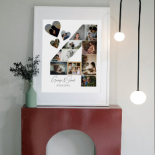 4 Years Together Photo Collage Wedding Anniversary Poster