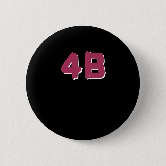 4b Movement #4b Red Berry Typography Sticker  6 Cm Round Badge (Front)