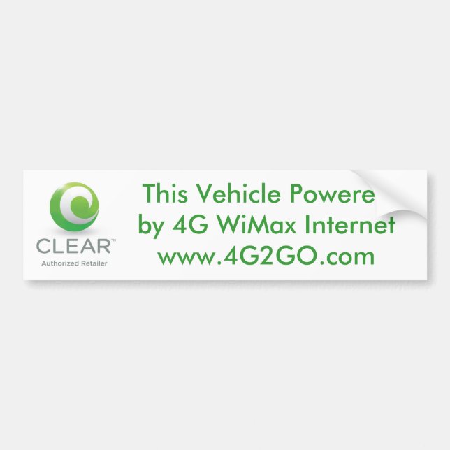 4G2GO WiMax Bumper Sticker (Front)