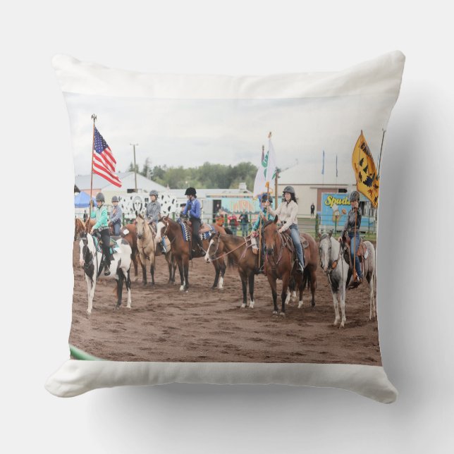 4H Horse Parade Throw Pillow (Front)