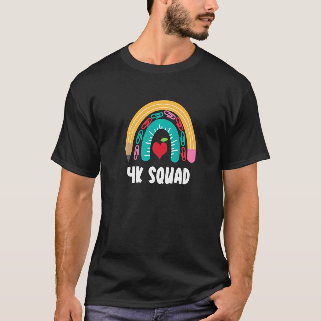 4k Squad  Boho Rainbow For Teachers T-Shirt (Front)