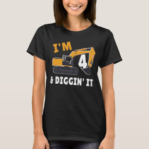 4nd Birthday I'm 4 And Digging It Party 2 T-Shirt