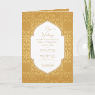 4page Gold Ornate WEDDING Invite Program Modern
