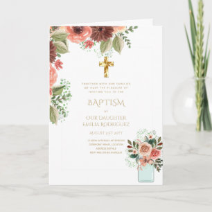 4pg Floral BAPTISM Invitations - Program