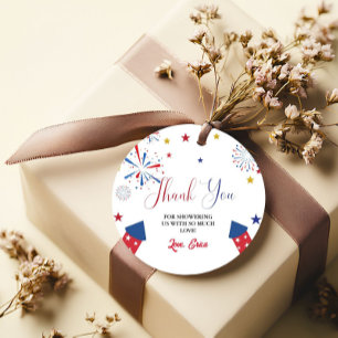 4t of July Independence Baby Shower Thank You Favour Tags