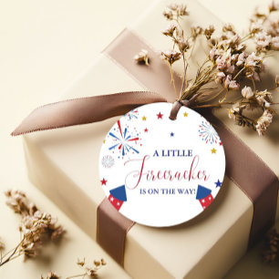 4t of July Independence firecracker Baby Shower Favour Tags