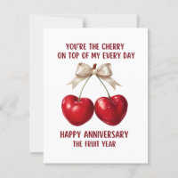 4th Anniversary Card, Fruit Anniversary Card, Hol