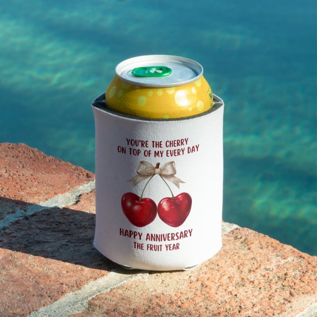 4th Anniversary Card, Fruit Anniversary Ornament Can Cooler (In Situ Pool)